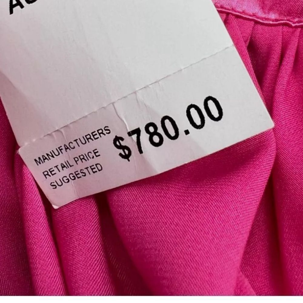 Bronx and Banco Aphrodite Ruched One Shoulder Cutout Pink Gown 4/5 NWT  $780 - Picture 9 of 9